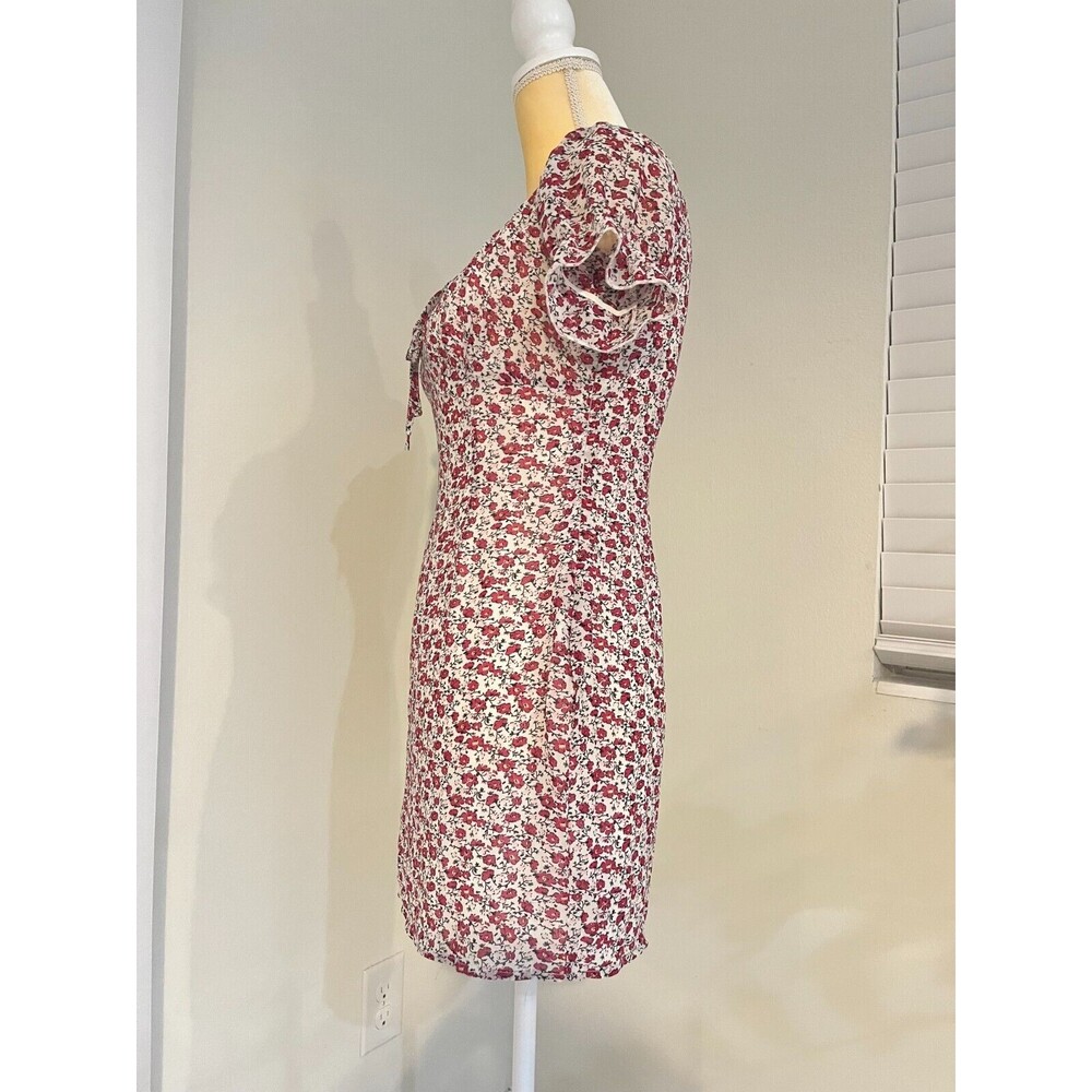 Nasty Gal Off Shoulder Floral Mini Dress Size 4 Lined Chiffon Sexy - Picture 8 of 16